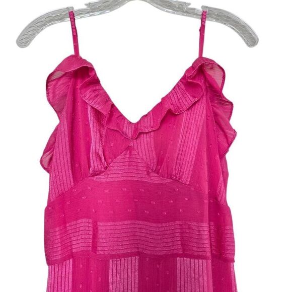 Beulah Style Pink Ruffle Sleeveless Maxi Dress Size Large - Picture 3 of 14